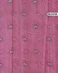 Elegant Floral Embroidered Semi Tussar Saree with All-Over Motifs - Pink