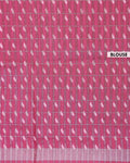 Elegant Floral Print Semi Tussar Silk Saree with Checked Pattern and Contrast Border - Pink-Blouse