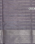 Elegant Floral Woven Dola Silk Saree with Intricate Zari Stripes and Ornate Traditional Border Design - Light Lavender-Blouse