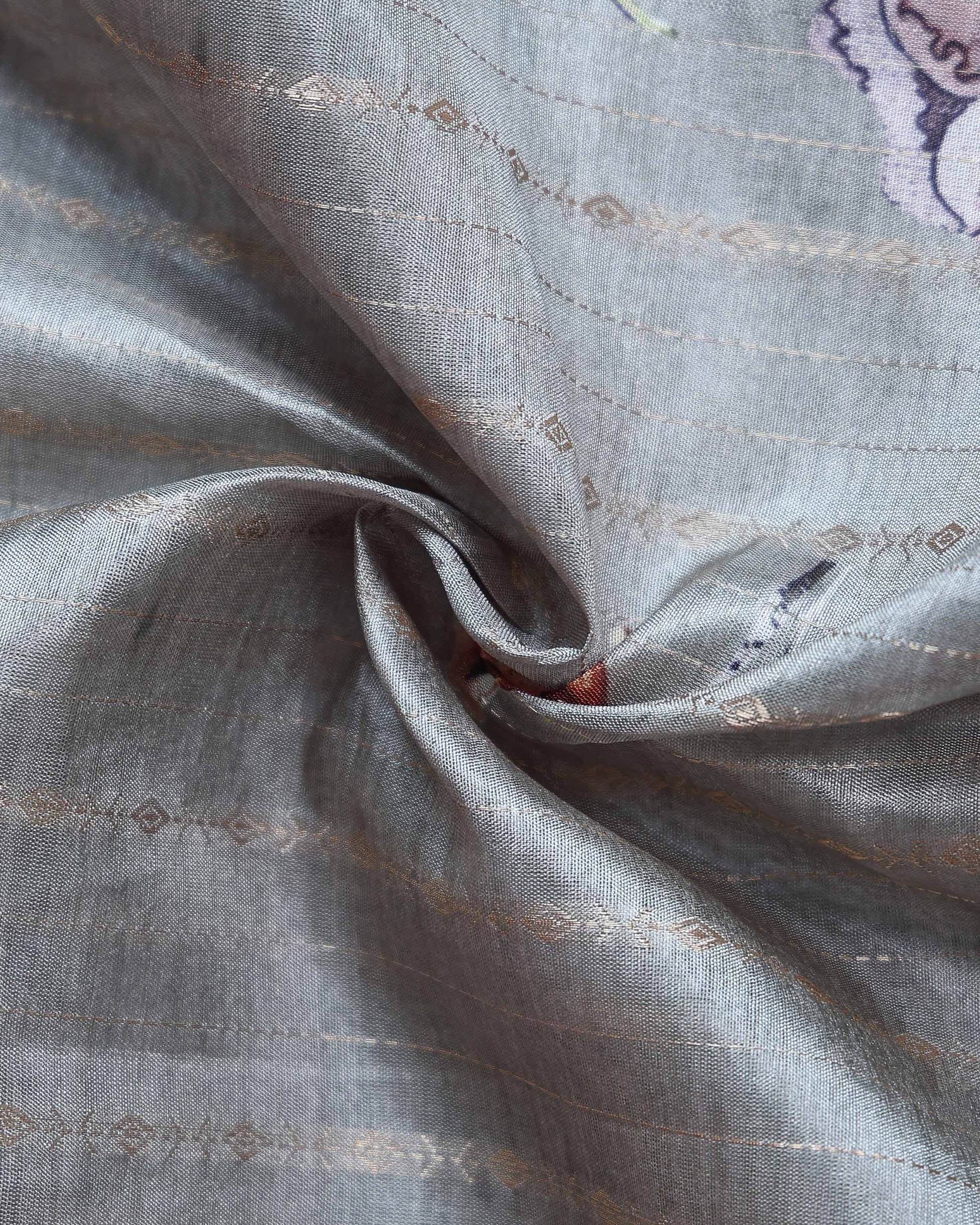 Elegant Floral Woven Dola Silk Saree with Intricate Zari Stripes and Ornate Traditional Border Design - Pastel Green-Close Up