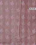 Elegant Hand-Painted Semi Tussar Silk Saree with Elephant and Floral Motifs - Brown