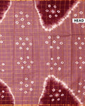 Elegant Handcrafted Sungudi Cotton Saree with Check Pattern and Bandhani Dots  - Onion Pink