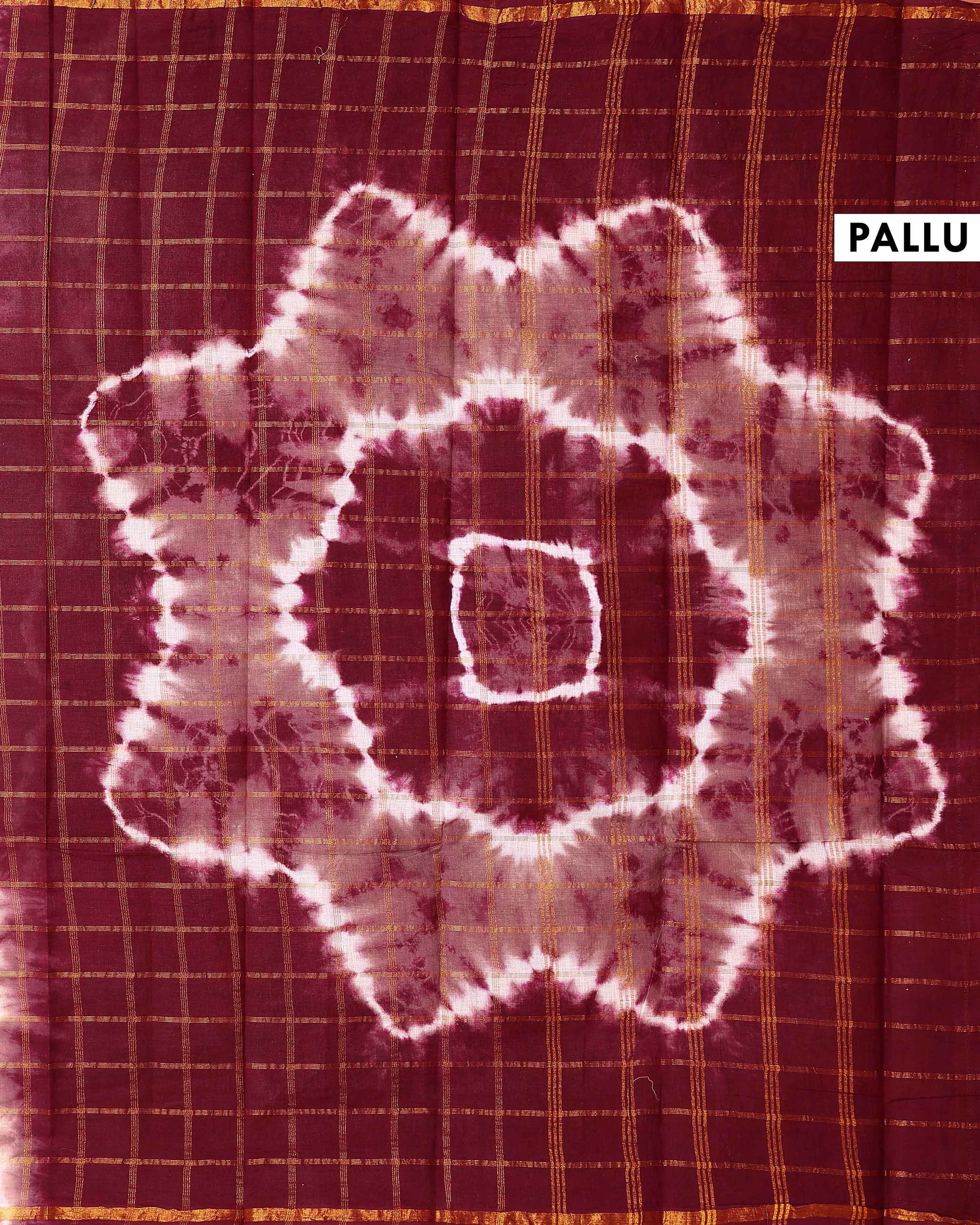 Elegant Handcrafted Sungudi Cotton Saree with Check Pattern and Bandhani Dots  - Onion Pink