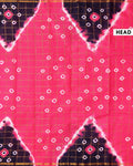 Elegant Handcrafted Sungudi Cotton Saree with Check Pattern and Bandhani Dots  - Pink