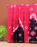 Elegant Handcrafted Sungudi Cotton Saree with Check Pattern and Bandhani Dots  - Pink