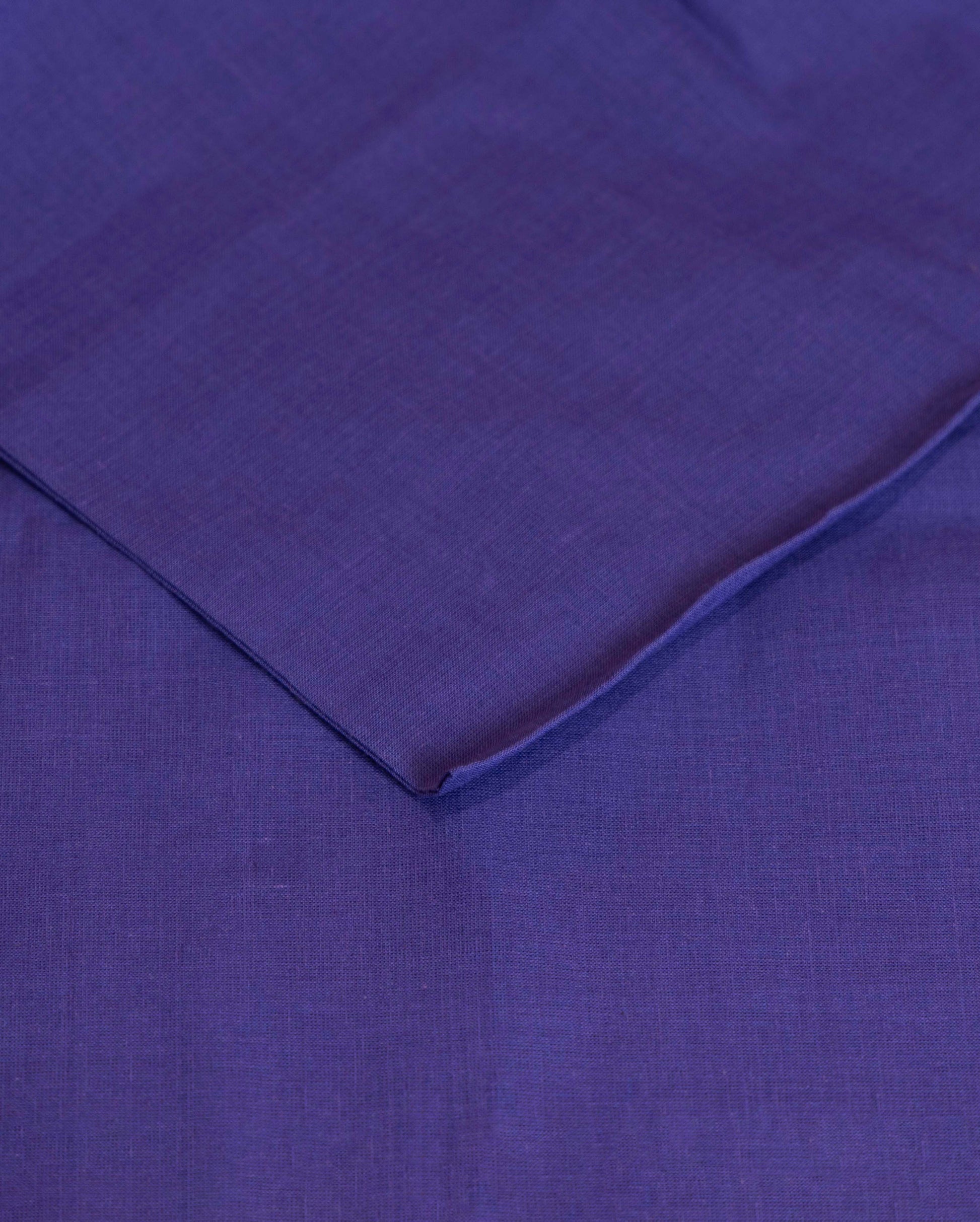 Women's Elegant Handloom Cotton Unstitched Dress Material with Zari Border - Blue