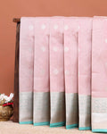 Elegant Handloom Elampillai Silk Cotton Saree All-Over Zari Weaves and Detailed Border - Light Pink