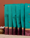 Elegant Handloom Elampillai Silk Cotton Saree with Temple Border and Zari Motifs - Green
