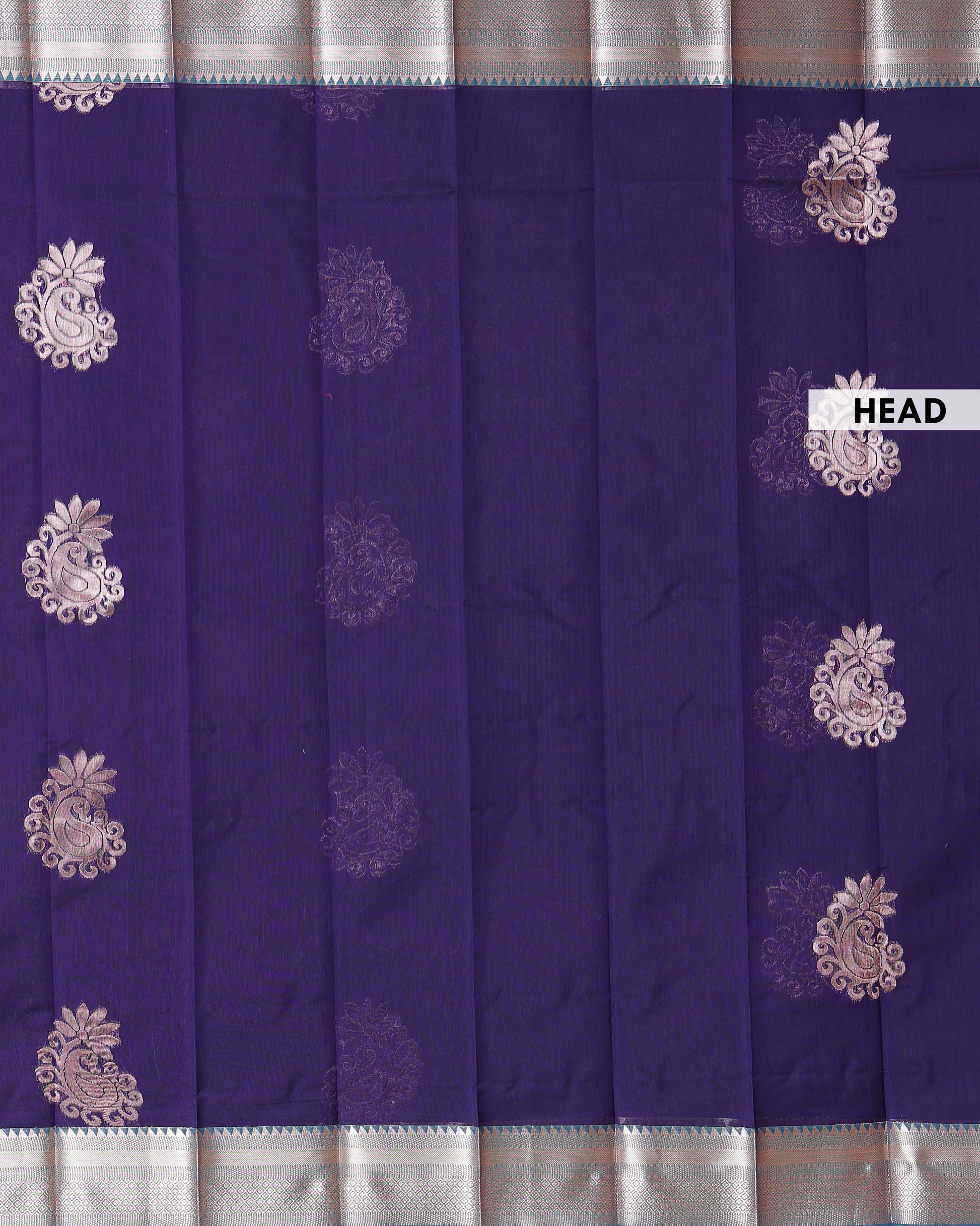 Elegant Handloom Elampillai Silk Cotton Saree with Traditional Zari Woven Border and Motif Design - Purple