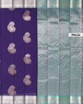 Elegant Handloom Elampillai Silk Cotton Saree with Traditional Zari Woven Border and Motif Design - Purple