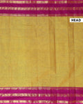 Elegant Handloom Kanchi Cotton Saree with Traditional Zari Border - Olive Green-Head