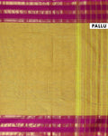 Elegant Handloom Kanchi Cotton Saree with Traditional Zari Border - Olive Green-Pallu