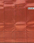 Elegant Handloom Kanchipuram Pure Silk Saree with Intricate Zari Weave - Copper-Blouse
