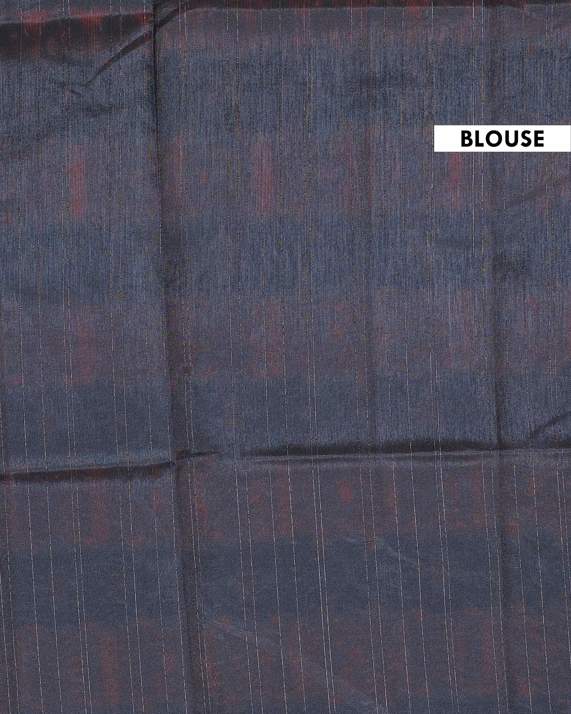 Elegant Handloom Pochampally Ikkat Saree with Geometric and Floral Motifs - Multi