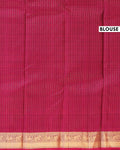Elegant Handloom Pure Kanchipuram Silk Saree with Zari Checks and Traditional Korvai Border - Pink-Blouse