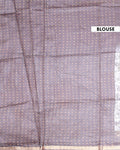 Elegant Handloom Semi-Silk Saree with Zari Woven Border and Digital Print - Dark Brown-Blouse