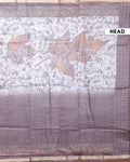 Elegant Handloom Semi-Silk Saree with Zari Woven Border and Digital Print - Dark Brown-Head