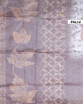 Elegant Handloom Semi-Silk Saree with Zari Woven Border and Digital Print - Dark Brown-Pallu