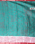 Elegant Handwoven Dola Saree with Intricate Floral Pallu and Dotted Body - Head
