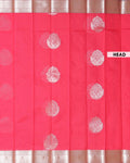 Elegant Handwoven Elampillai Silk Cotton Saree with Traditional Zari Border - Dark Pink