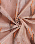 Elegant Handwoven Ikkat Linen Cotton Saree with Zari Border - Close