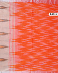 Elegant Handwoven Ikkat Linen Cotton Saree with Zari Border - Pallu