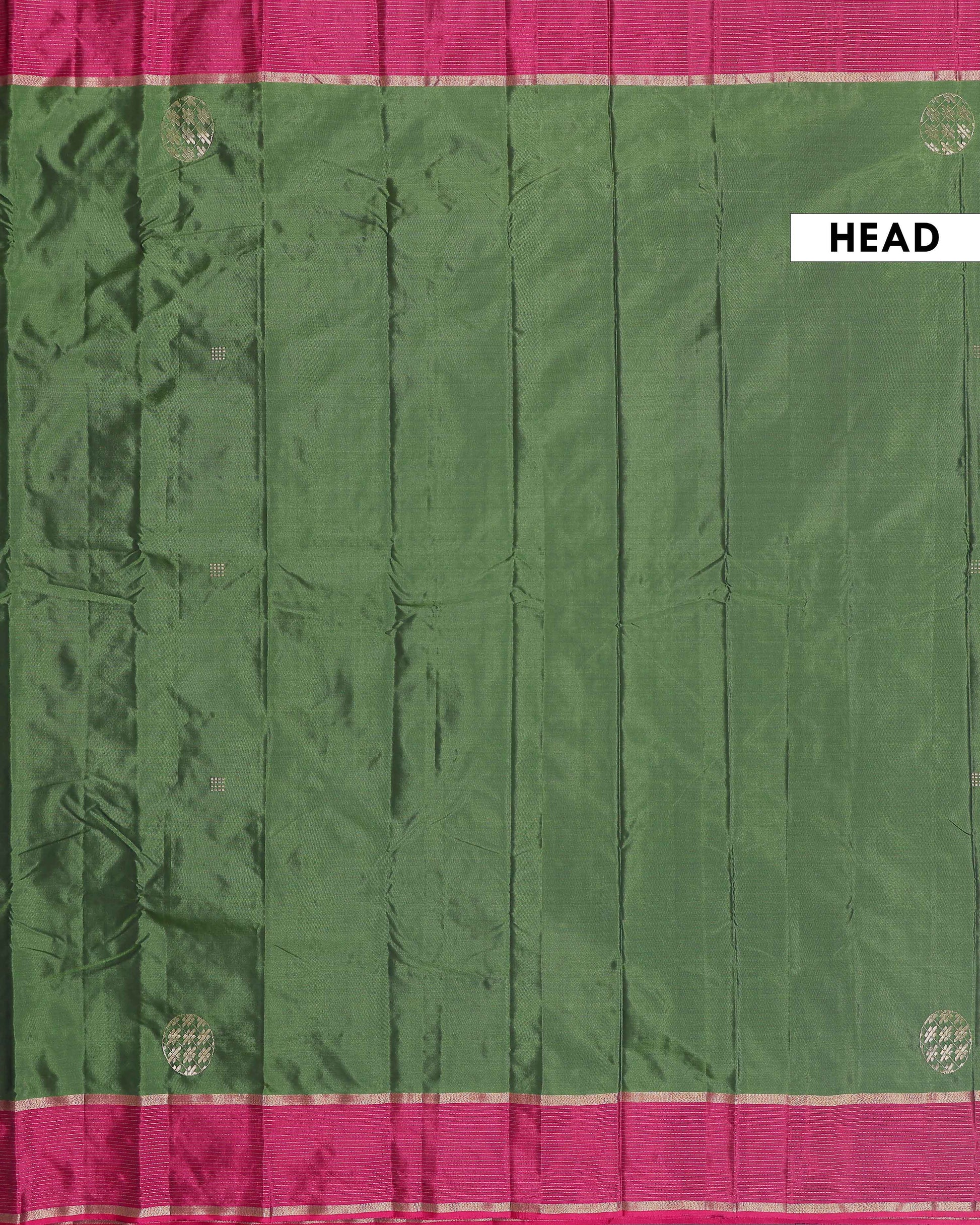 Elegant Handwoven Soft Silk Saree with Intricate Pallu and Border - Green
