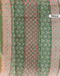 Elegant Intricate Voile Cotton Saree with Geometric Border and All-Over Motif - Green