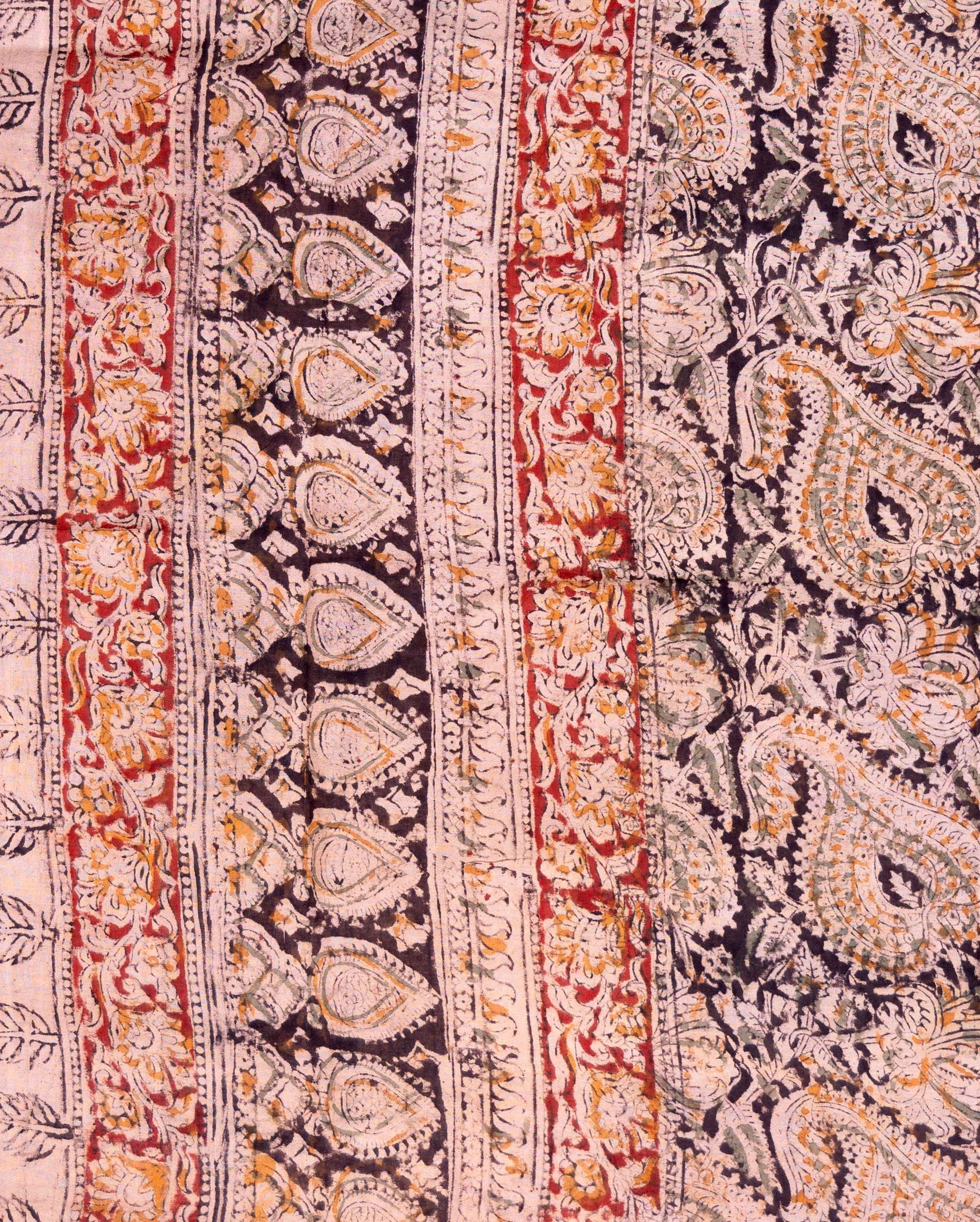 Elegant Kalamkari Printed Women's Cotton Dupatta with Ethnic Style Detailing - Multi