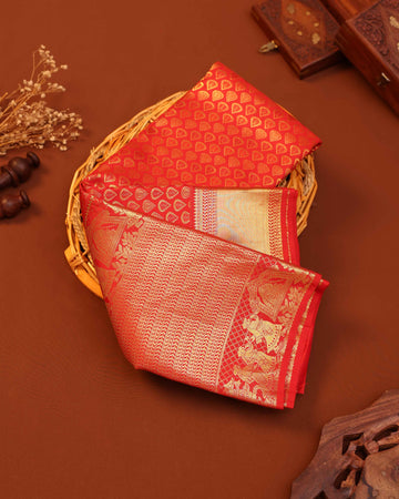 Elegant Kanchipuram Pure Silk Saree with Elaborate Zari Work - Red