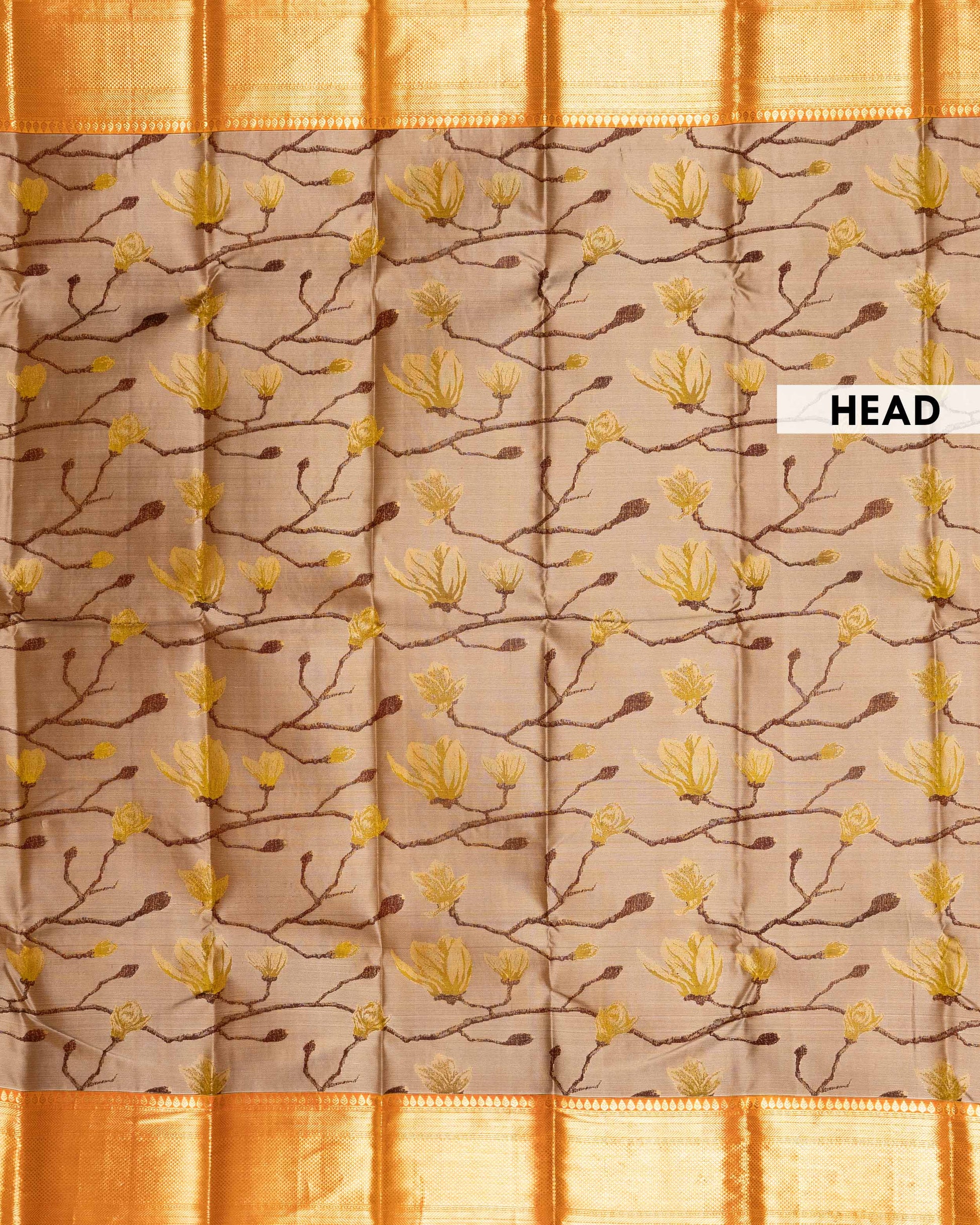 Elegant Kanchipuram Pure Silk Saree with Intricate Floral Jacquard Weave and Rich Traditional Zari Border - Grey