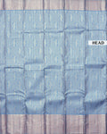 Elegant Kanchipuram Pure Silk Saree with Intricate Zari Weave - Blue-Head