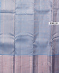 Elegant Kanchipuram Pure Silk Saree with Intricate Zari Weave - Blue-Pallu