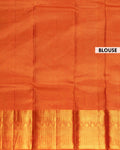 Elegant Kanchipuram Pure Silk Saree with Rich Zari Woven Border and Traditional Temple Motifs - Orange