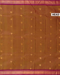 Elegant Kanchipuram Pure Silk Saree with Traditional Weave & Rich Zari Border - Brown-Head