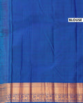 Elegant Kanchipuram Pure Silk Saree with Traditional Zari Weave and Contrast Border - Blue Blouse