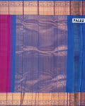 Elegant Kanchipuram Pure Silk Saree with Traditional Zari Weave and Contrast Border - Purple-Pallu