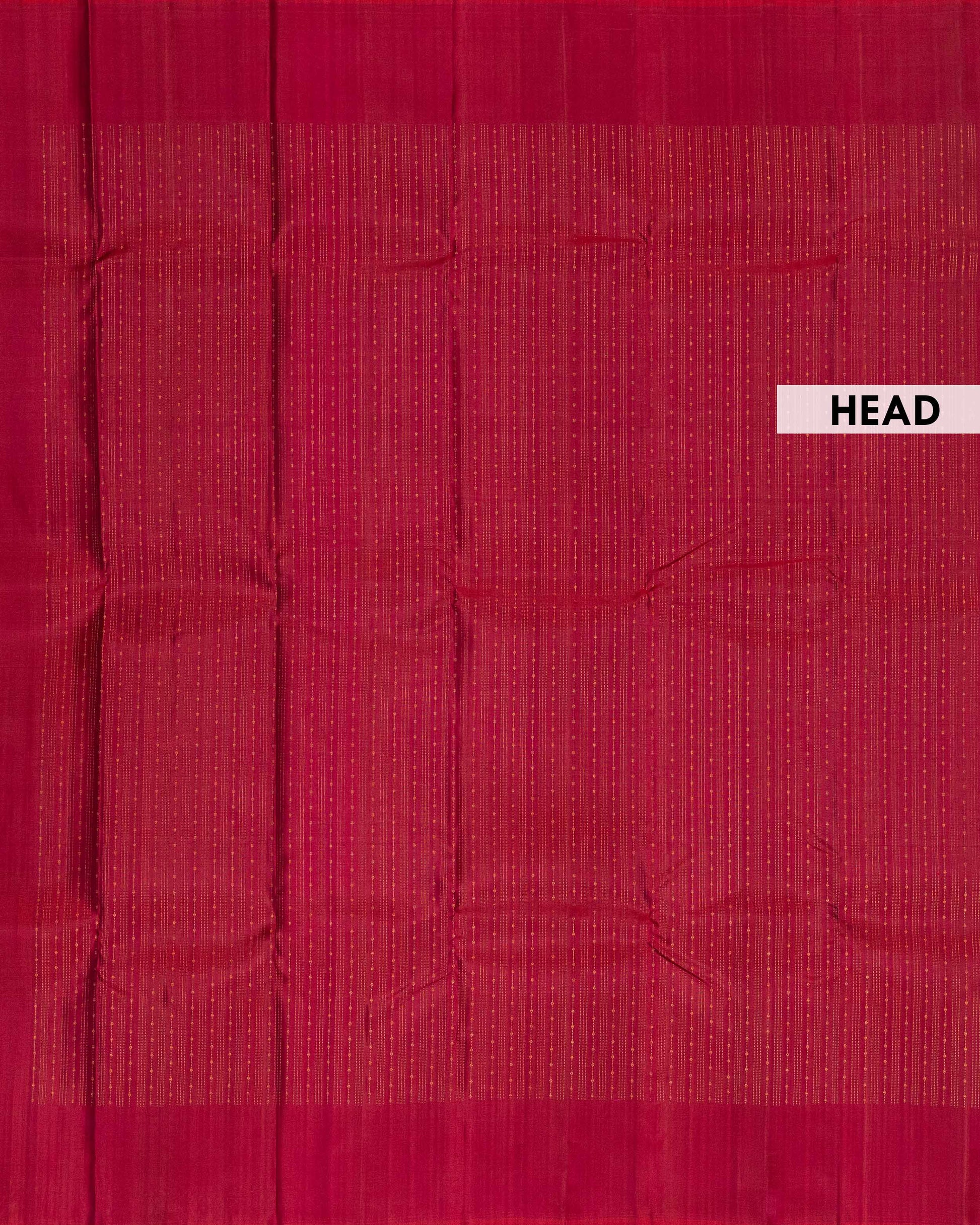 Elegant Kanchipuram Pure Silk Saree with Vertical Zari Striped Weave and Minimal Classic Border Design - Maroon