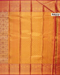 Elegant Kanchipuram Tissue Silk Saree with Floral Brocade Weaving and Rich Traditional Zari Border - Gold-Pallu