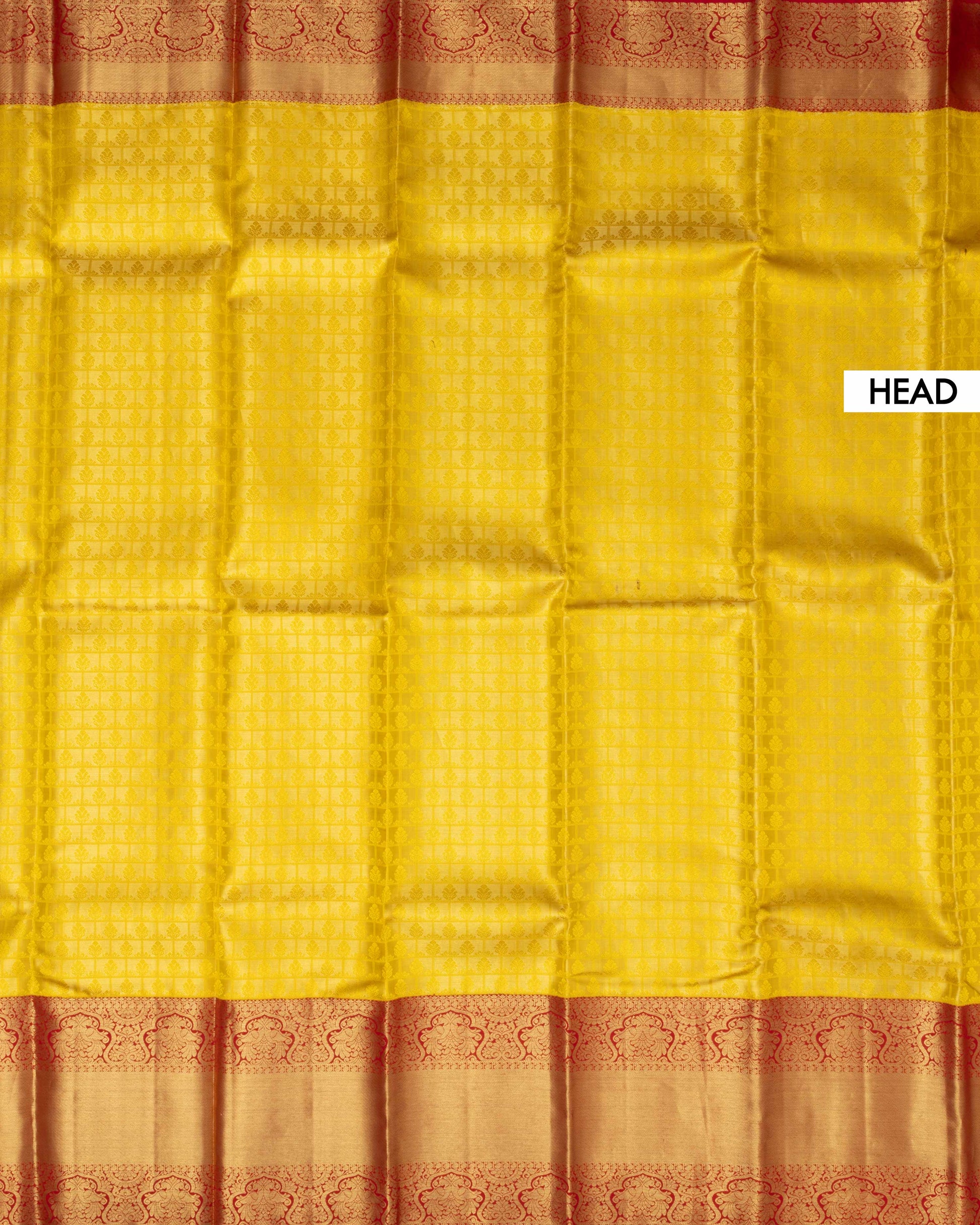 Elegant Kanchipuram Tissue Silk Saree with Intricate Zari Weaving and Traditional Designer Border - Yellow-Head