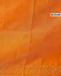 Elegant Kantha Work Saree with Intricate Handcrafted Border and Traditional Motif Detailing - Orange