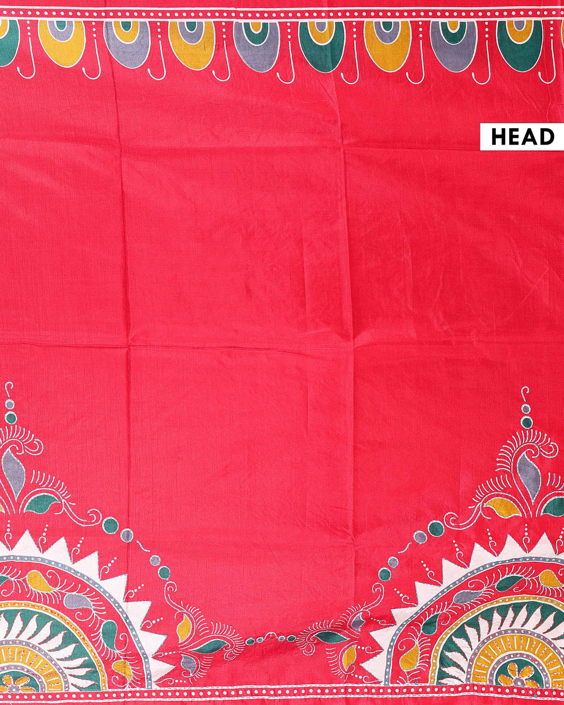 Elegant Kantha Work Saree with Intricate Handcrafted Border and Traditional Motif Detailing - Red