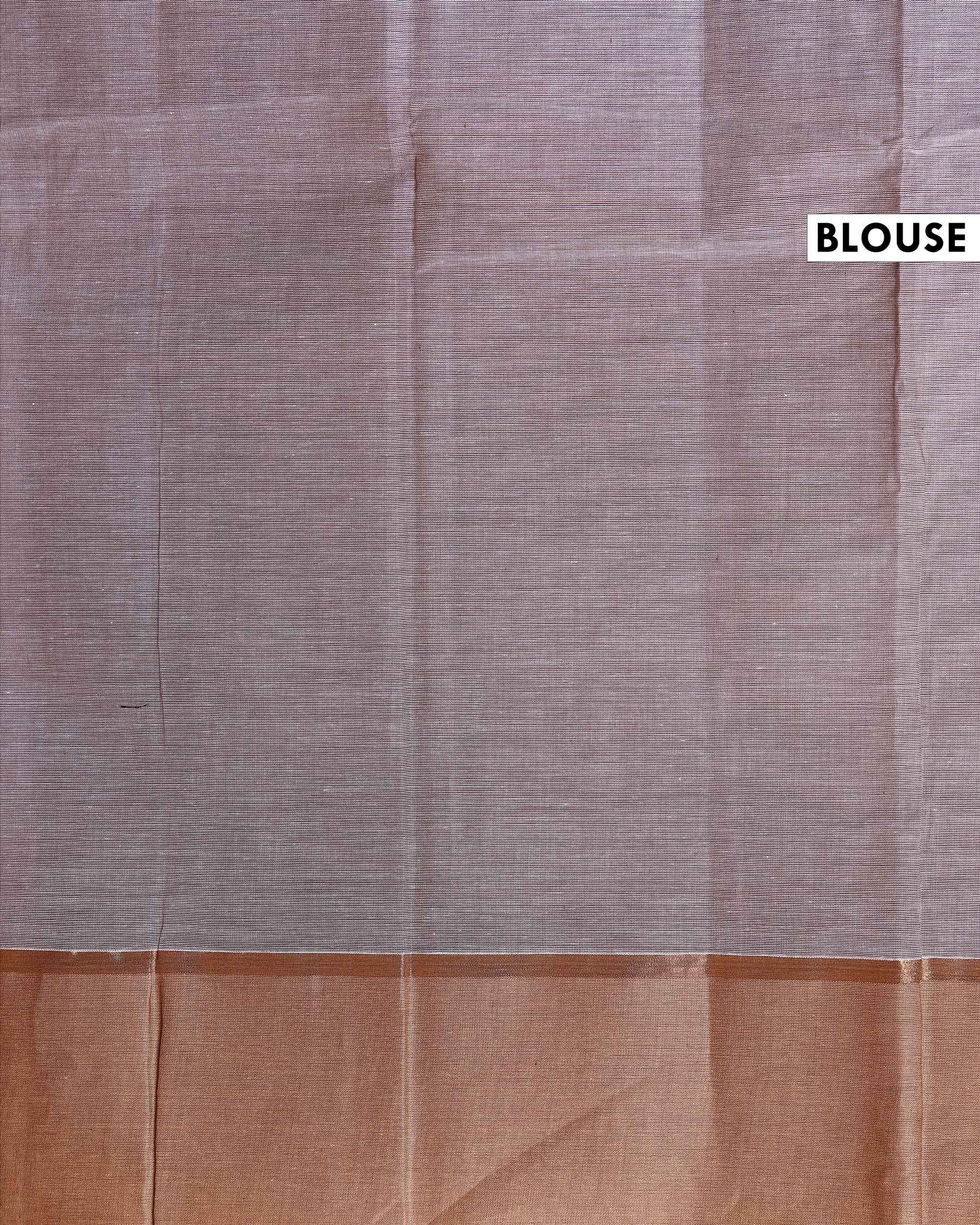 Elegant Kovai Cotton Saree with Fine Textured Weave and Floral Motif Border - Grey