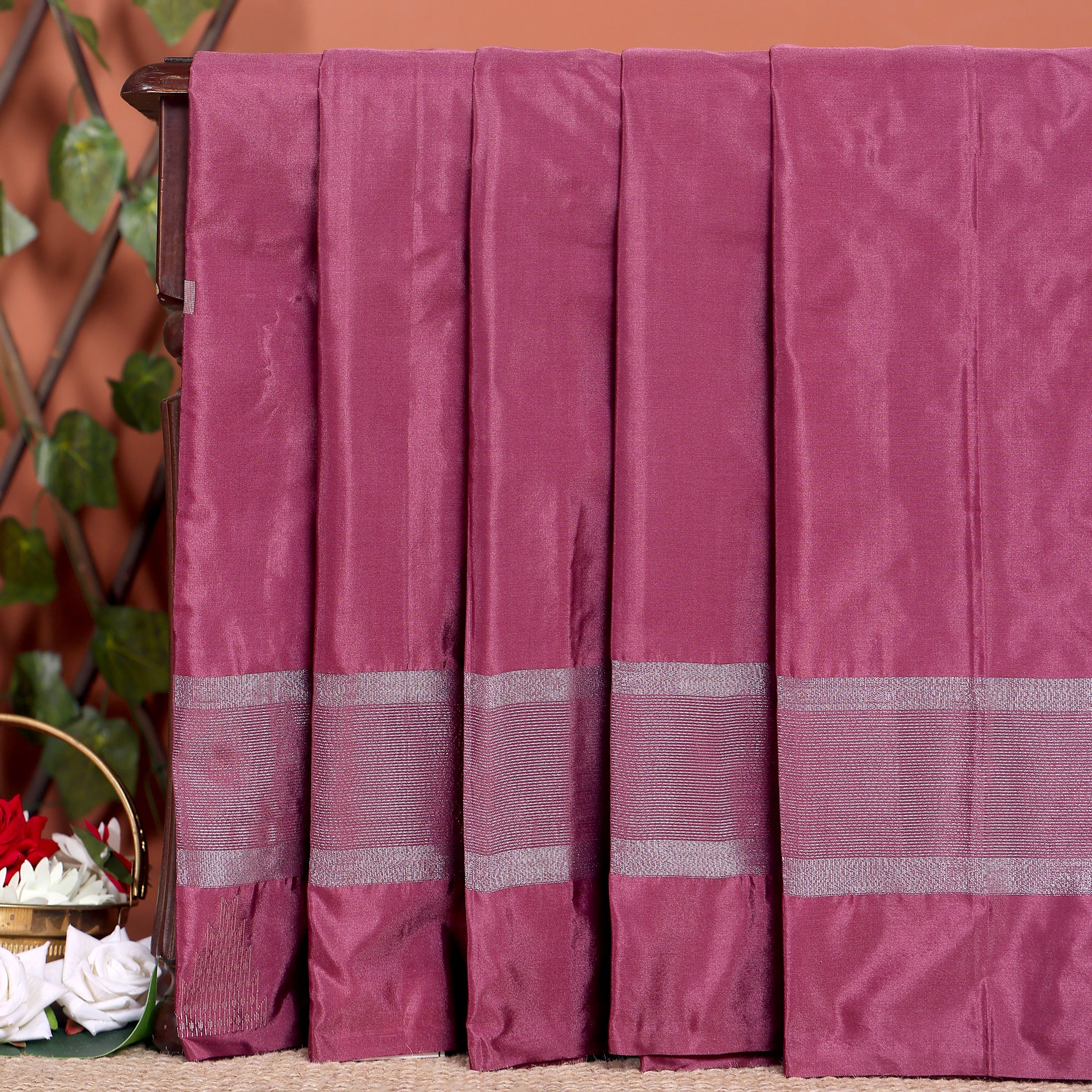 Elegant Lightweight Soft Silk Saree with Intricate Zari Weave Border - Purple