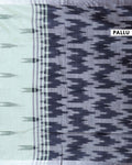 Elegant Linen Cotton Saree with Traditional Ikat-Inspired Design - Green-PALLU