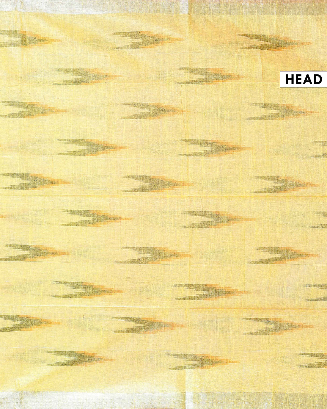 Elegant Linen Cotton Saree with Traditional Ikat-Inspired Design - Yellow