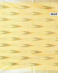 Elegant Linen Cotton Saree with Traditional Ikat-Inspired Design - Yellow-Head