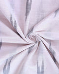 Elegant Linen Cotton Saree with Traditional Ikkat-Inspired Design - Off White-Close