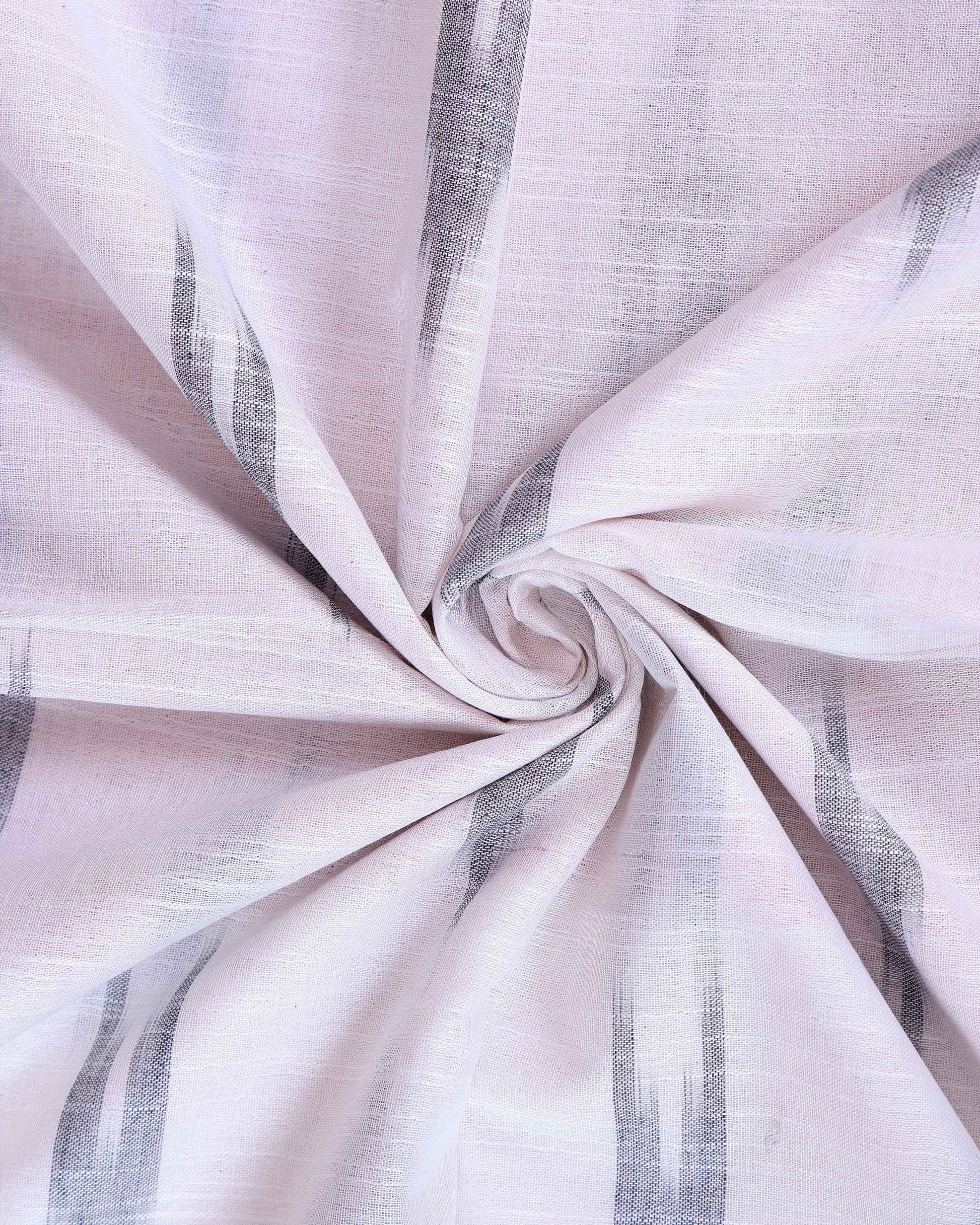 Elegant Linen Cotton Saree with Traditional Ikkat-Inspired Design - Off White-Close