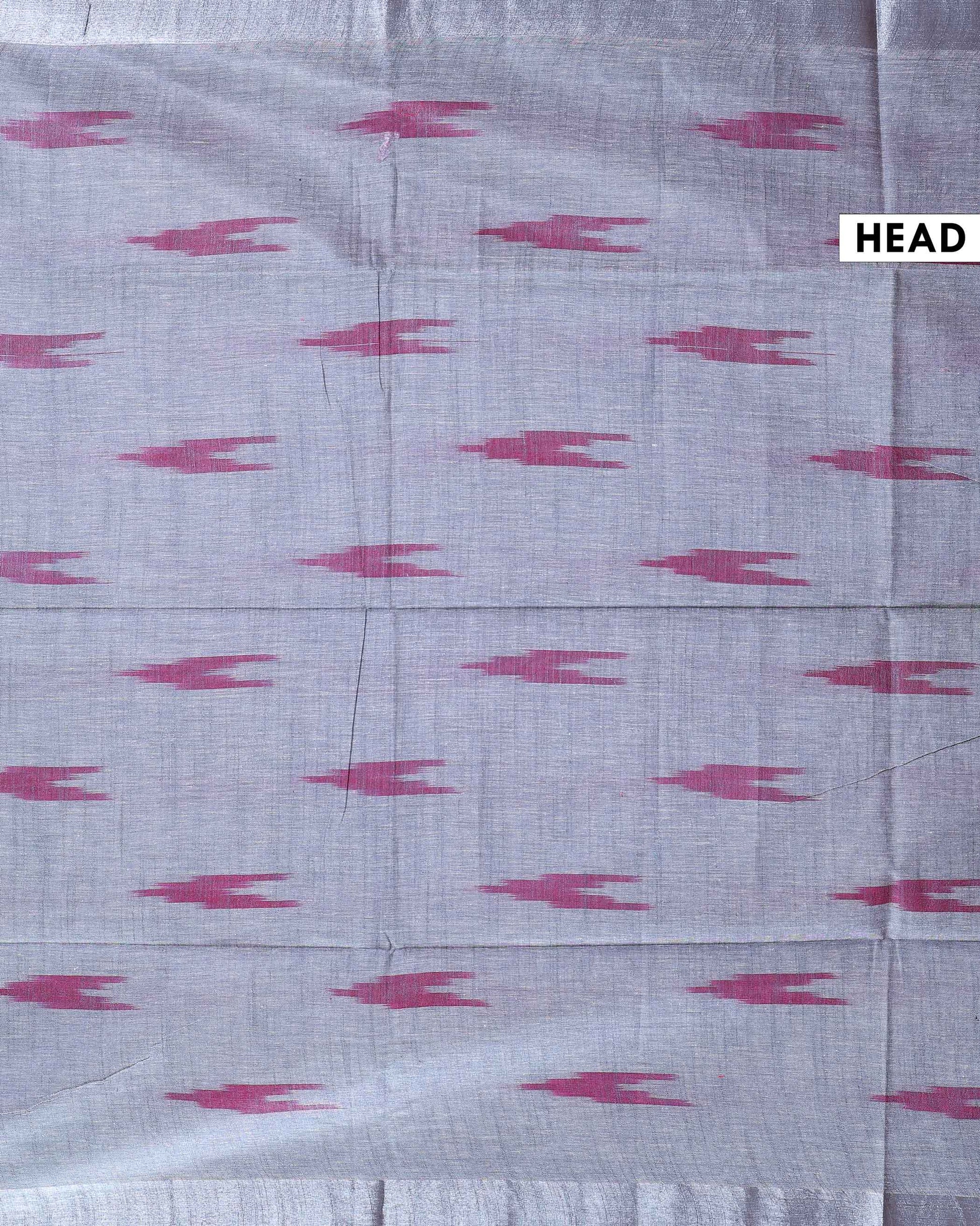 Elegant Linen Cotton Saree with Traditional Ikkat-Inspired Design - head